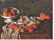 Paul Cezanne life with a fruit dish and apples painting